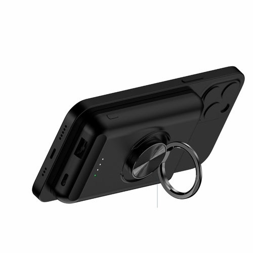 Magnetic Wireless Power Bank for iPhone – Fast Charging, Built-In Ring Holder & USB Port