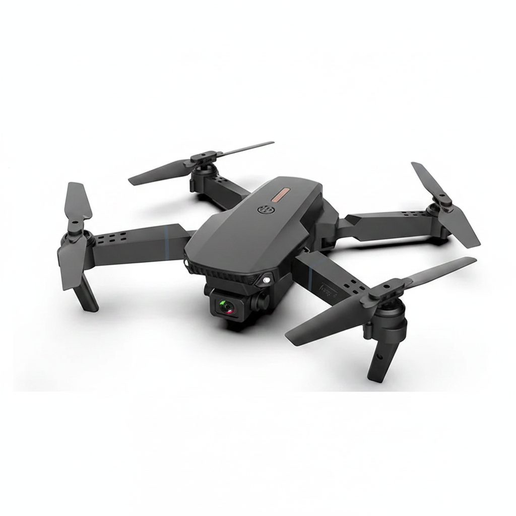 E88 Pro Foldable Drone with 4K HD Camera on white background